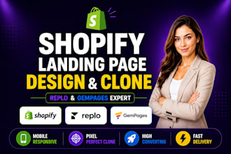 design and clone shopify landing pages using replo and gempages