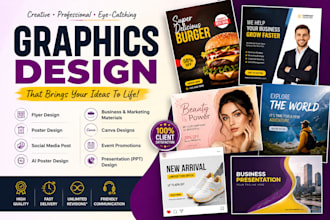 design professional flyer poster social media post and ai graphics