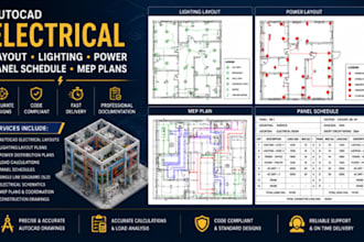 create autocad electrical layout lighting power and panel schedule mep plans