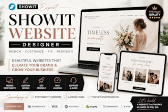 design fix customize showit website template redesign photography landing page