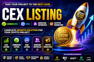do coingecko, cex listing , cmc,  investor outreach crypto marketing