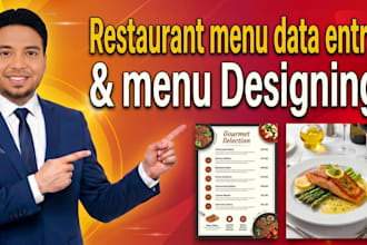 provide restaurant menu data entry and design