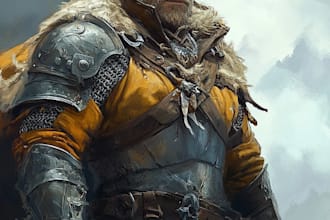 draw d and d character art and character art