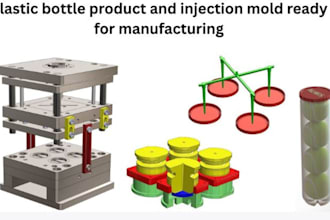 design plastic bottle product and injection mold ready for manufacturing