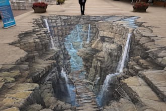 make realistic 3d pavement art 3d anamorphic floor illusion art hidden images
