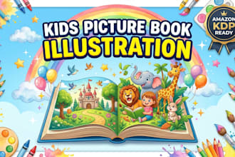 illustrate children story book and kids picture book