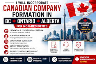 incorporate canadian company formation in bc, ontario, alberta for non resident