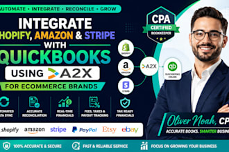 integrate shopify amazon, stripe with quickbooks using a2x for ecommerce brands