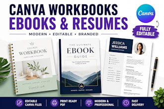 design professional canva workbooks, ebooks, resumes, and cvs