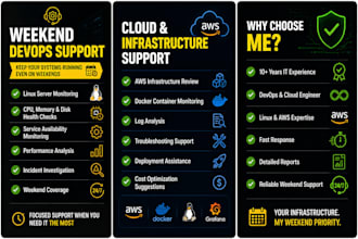 provide weekend linux, AWS and infrastructure monitoring support
