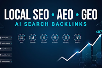 do monthly local SEO, aeo, GEO, and ai search backlinks for website ranking