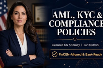 create aml, kyc, and regulatory compliance policies for fintechs