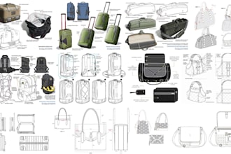design professional handbag backpack purse duffel bag wallet with tech pack