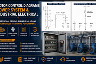 create motor control diagram, power system and industrial electrical