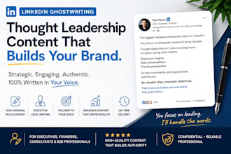ghostwrite linkedin posts and thought leadership content for b2b founders