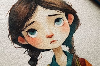 watercolor portrait painting, photo to watercolor