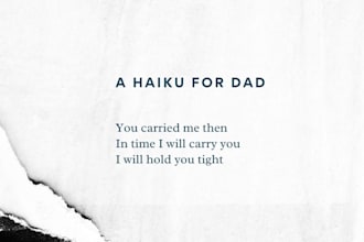 write a personalized poem, or custom blurb for you