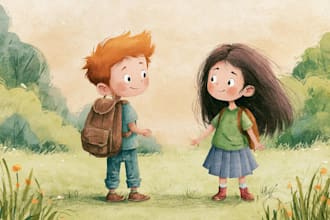 watercolor children book illustration