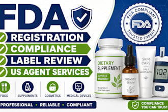 handle fda registration, fda compliance, label review and US agent services