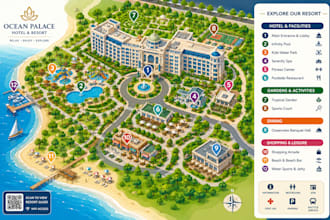 design a custom vector map, event map, city map or location map