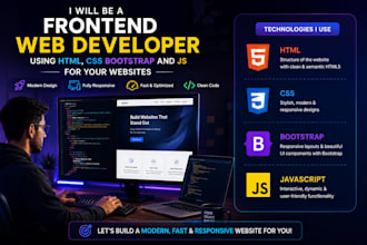 be a frontend web developer using HTML, CSS  and js for your web