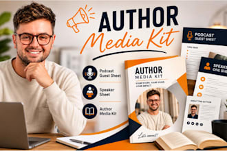 create author podcast guest media kit, speaker sheet and pitch package