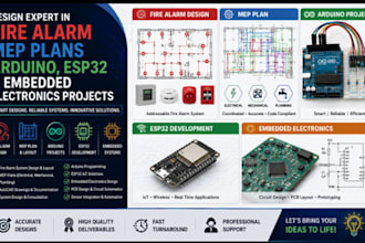 design fire alarm, mep plan, arduino, esp32, and embedded electronic project