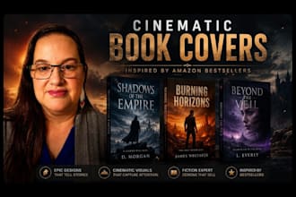 design a cinematic book cover inspired by amazon titles