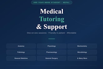 tutor mbbs and medical science students in any subject