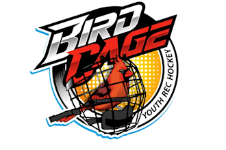 design awesome bird cage and hockey logo