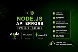 fix node js, express js, and mongodb backend API errors