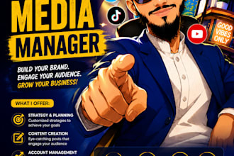 be your social media marketing manager and social media manager