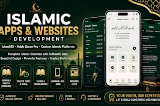 build islamic apps websites like islam360 noble quran with islamic data
