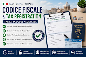 assist with codice fiscale application, italian tax code and tax registration
