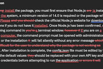 review and proofread your software documentation or readme