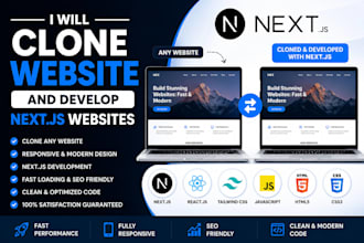 clone website and develop and  nextjs websites