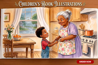 create amazing children book illustrations and storybook artwork