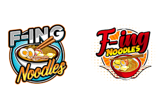 design superb modern noodles logo with express delivery