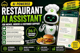 build ai chatbot for restaurant menus orders and customer support