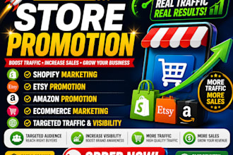 do store promotion shopify marketing etsy promotion ecommerce sales traffic