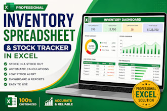 create  inventory spreadsheet and stock tracker in excel