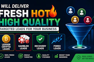 deliver fresh hot ledger crypto leads,gambler leads,recovery leads,forex leads