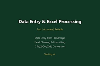 do data entry, data cleaning and excel processing quickly