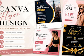 design professional canva flyers for business, events, and brands