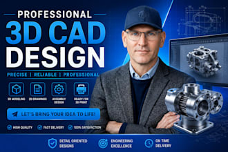 do 3d cad design, 3d cad modelling, 3d product rendering, 2d or patent drawings