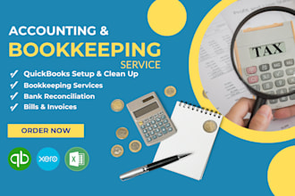 do setup, clean up and bookkeeping in quickbooks online and xero