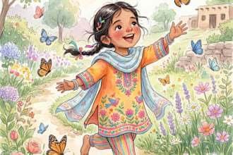 create beautiful watercolor childrens book illustrations