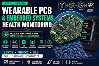 wearable health device, smart glass, cloth pcb, band tracker esp32 sensor