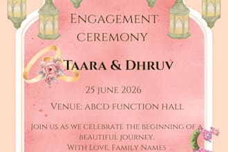 design elegant wedding, engagement and reception invitation cards