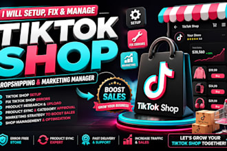 setup tiktok shop fix tik tok dropshipping shop tiktok shop marketing manager